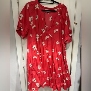 Target/Universal Threads Puff elbow sleeve crinkle tiered mini dress size 1X